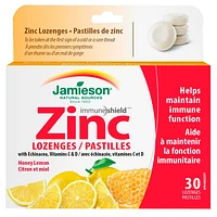 Jamieson Immune Shield Zinc Lozenges with Vitamin and Mineral - Honey Lemon - 30s