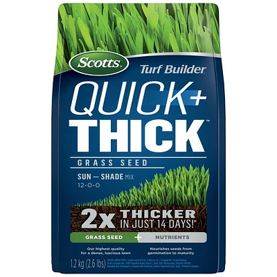 Scotts Turf Builder Quick + Thick Grass Seed Sun Shade Mix - 1.2kg