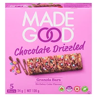 Made Good Chocolate Drizzled Granola Bar - Birthday Cake - 120g/5pk