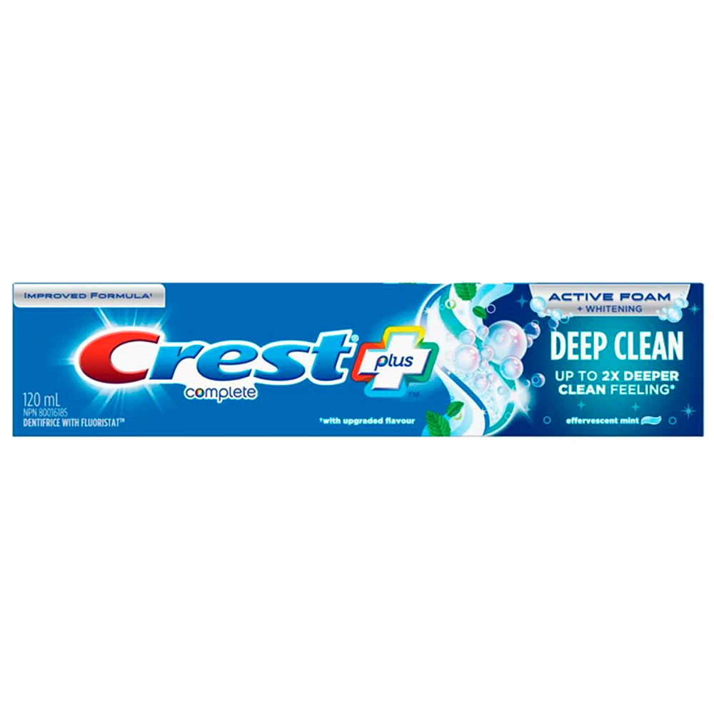 Crest Complete Plus Active Foam + Whitening Toothpaste - Deep Clean - 120ml