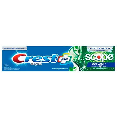 Crest Complete Plus Active Foam + Whitening Toothpaste - Scope Outlast - 120ml