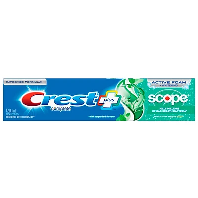 Crest Complete Plus Active Foam + Whitening Striped Toothpaste - Scope - 120ml