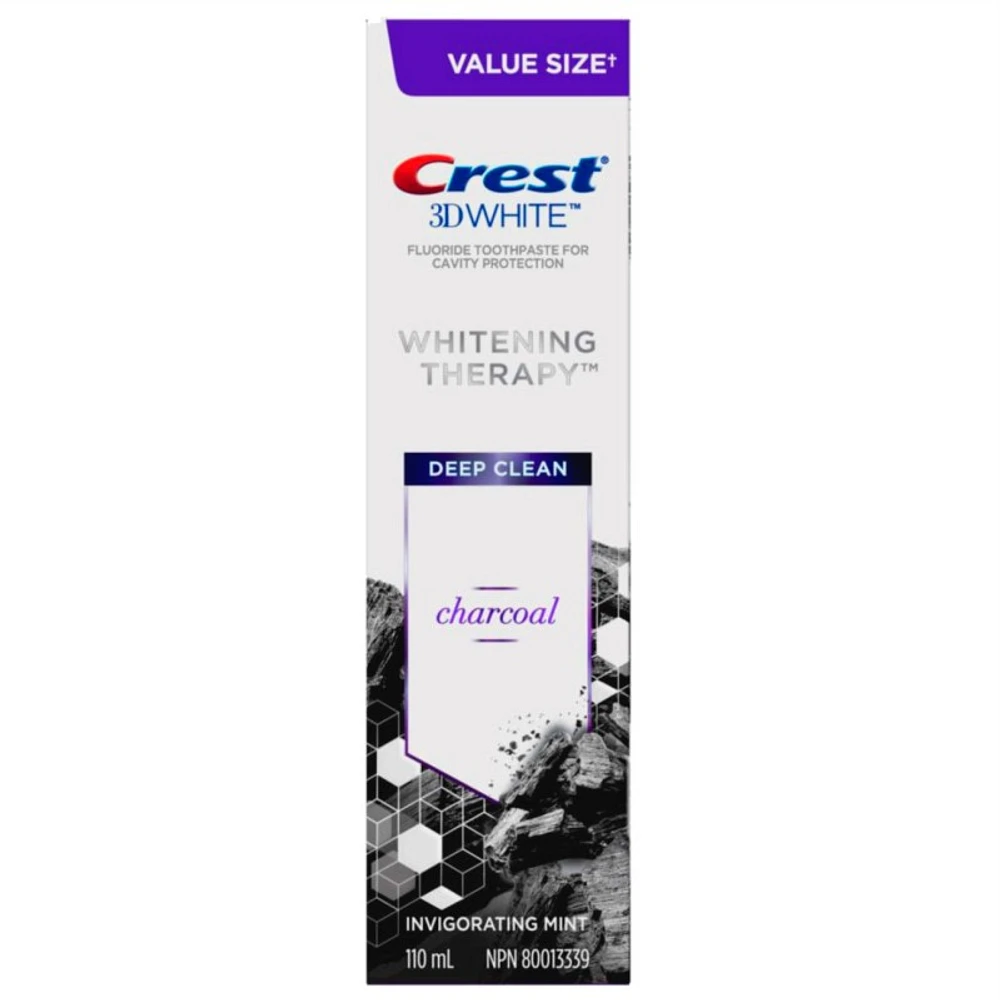 Crest 3D White Whitening Therapy Deep Clean Charcoal Toothpaste - Invigorating Mint