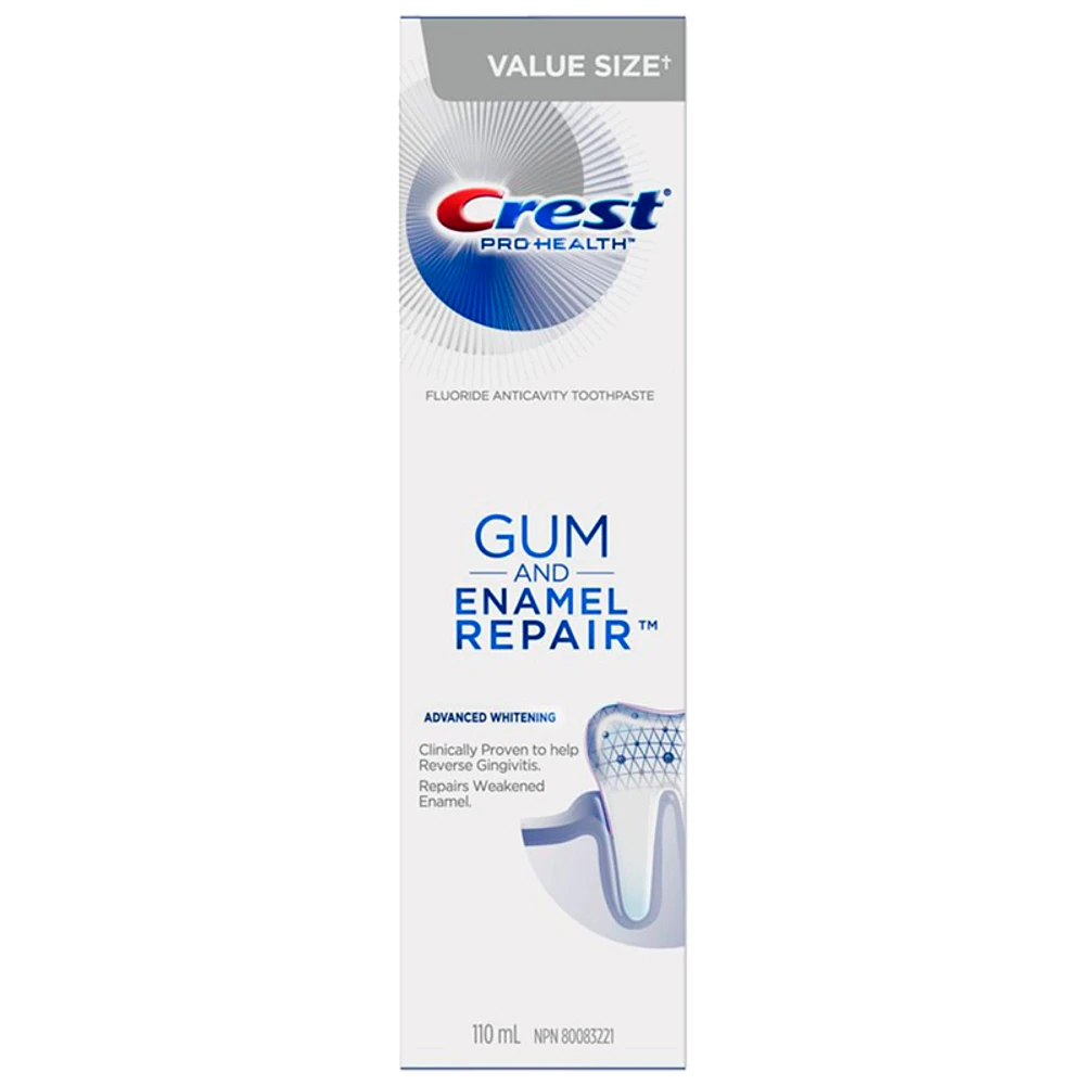 Crest Pro Health Gum and Enamel Repair Toothpaste - Advanced Whitening - 110ml