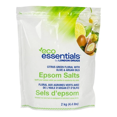 Eco Essentials Epsom Salt - Citrus Green Floral with Olive and Argan Oils - 2kg