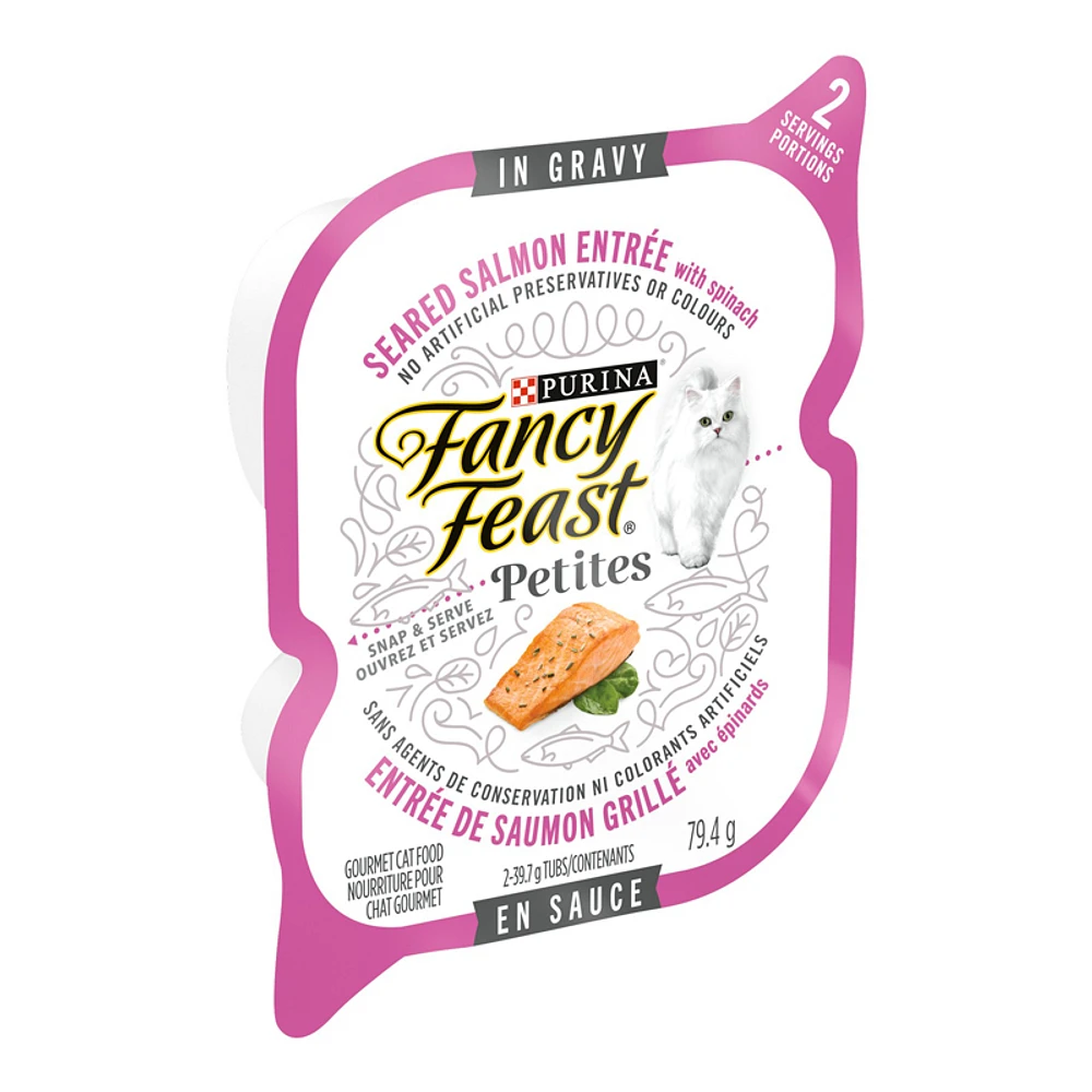 Fancy Feast Petites Wet Cat Food - Seared Salmon Entree With Spinach - 39.7g