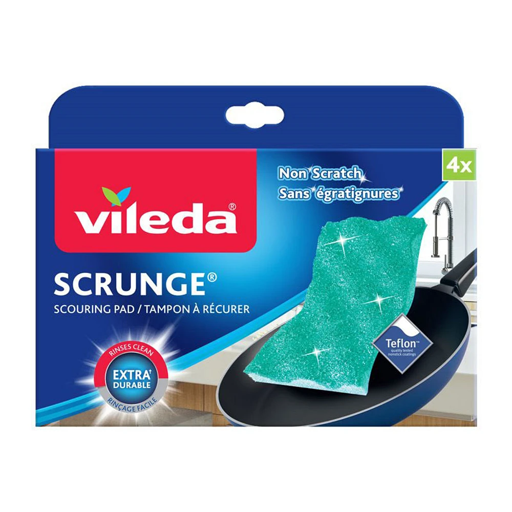 Vileda Scrunge Scouring Pad - 4 pack