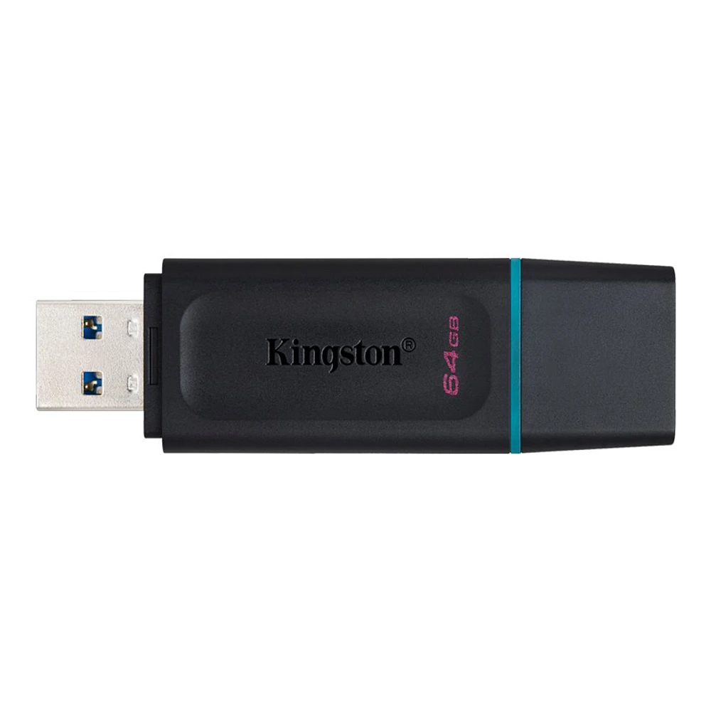 Kingston DataTraveler Exodia USB Flash Drive- Black/Teal - 64GB - DTX/64GB