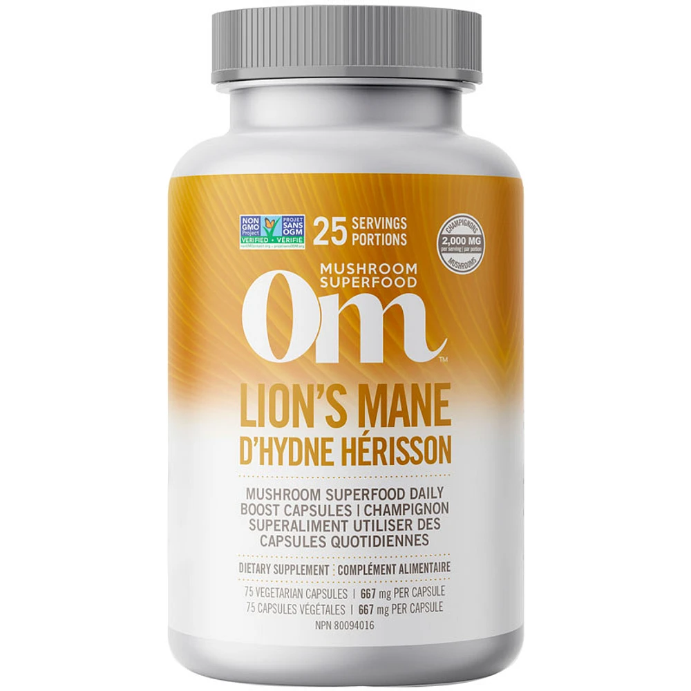 OM Mushroom Superfood Daily Boost Capsules - Lion's Mane - 75s