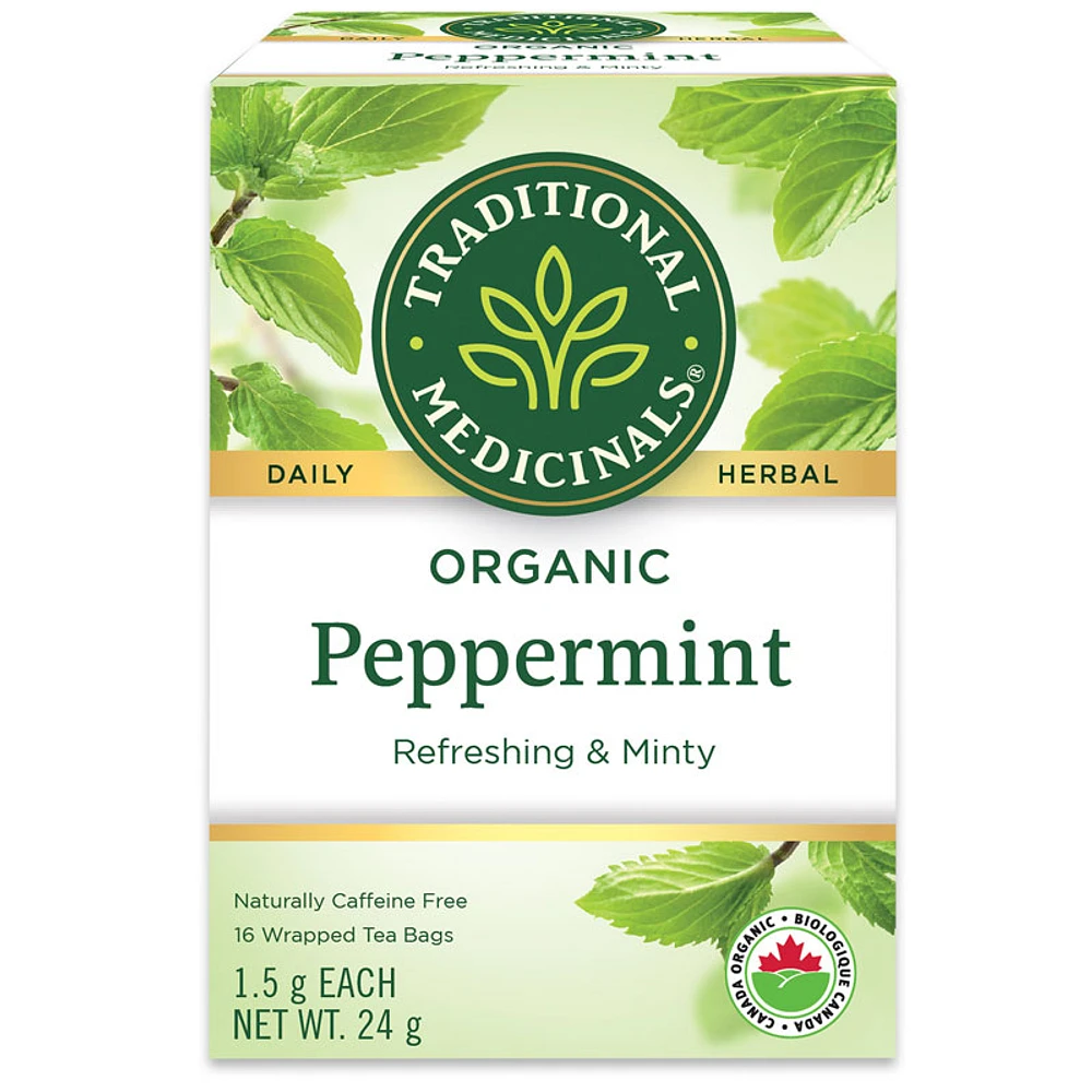 Traditional Medicinals Organic Wrapped Tea Bags - Peppermint - 16's