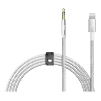 LOGiiX Piston Connect Braided AUX to Lightning Cable - White - LGX13197