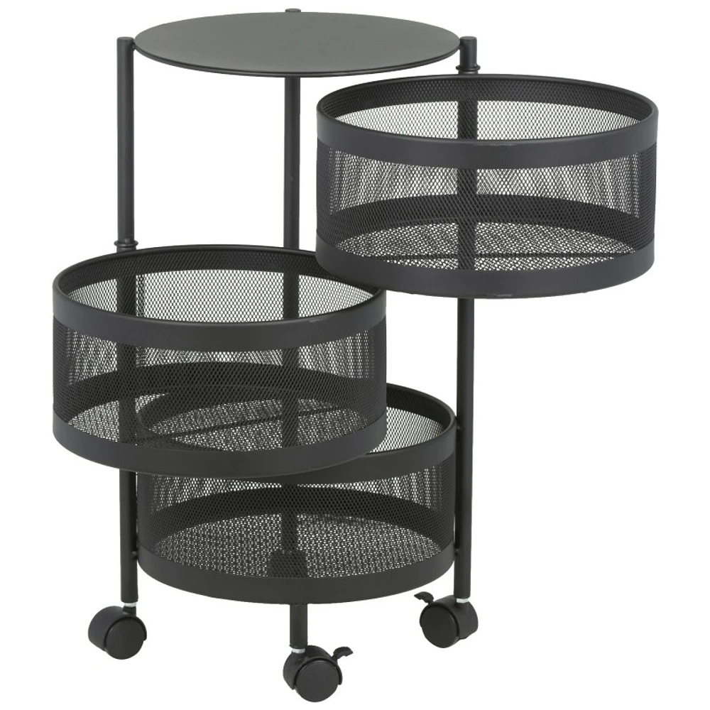 Collection by London Drugs 3-Tier Trolley - Black - Round