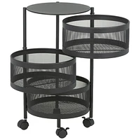 Collection by London Drugs 3-Tier Trolley - Black - Round