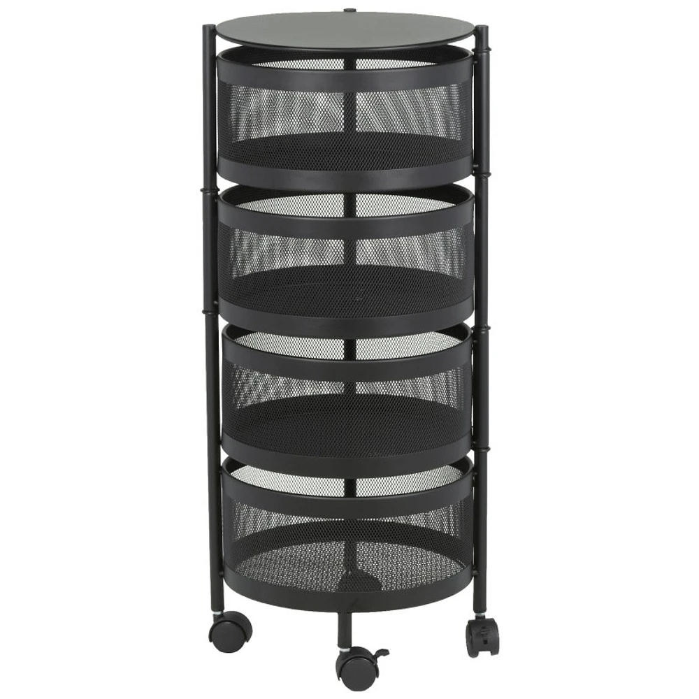 Collection by London Drugs 4-Tier Trolley - Black - Round