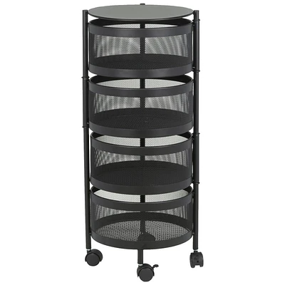 Collection by London Drugs 4-Tier Trolley - Black - Round