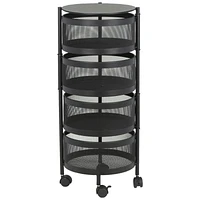Collection by London Drugs 4-Tier Trolley - Black - Round