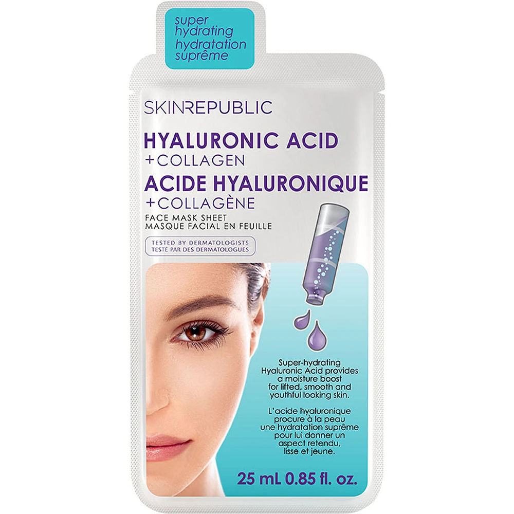 Skin Republic Hyaluronic Acid + Collagen Face Mask Sheet