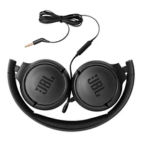 JBL Tune 500 Wired On-Ear Headphones - Black - JBLT500BLKAM