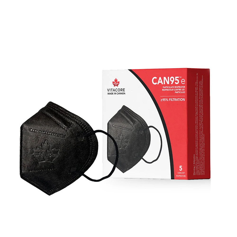Vitacore CAN95e Disposable Face Mask - Black - 5's