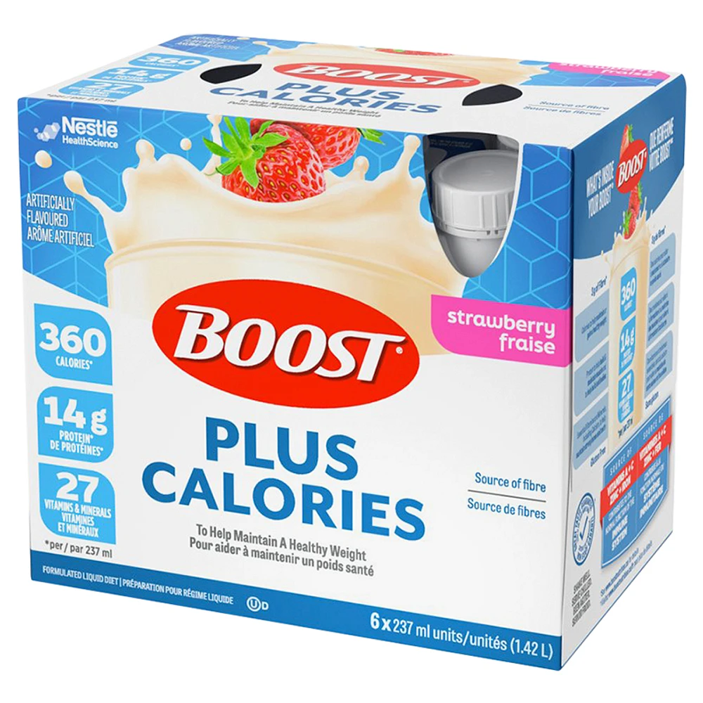 BOOST Plus Calories Protein Drink - Strawberry - 6 x 237ml