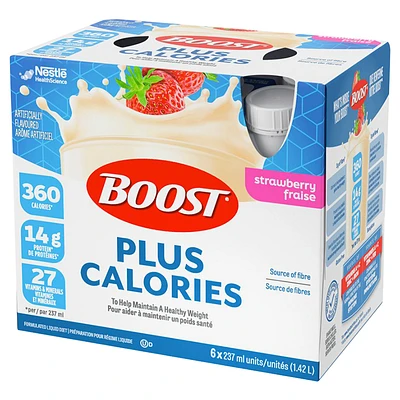 BOOST Plus Calories Protein Drink - Strawberry - 6 x 237ml