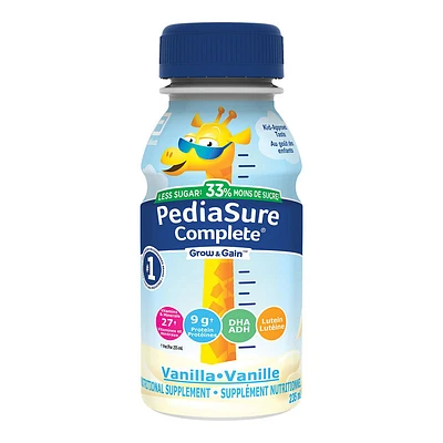 PediaSure Complete Reduced Sugar Nutritional Supplement - Vanilla - 4 x 235ml