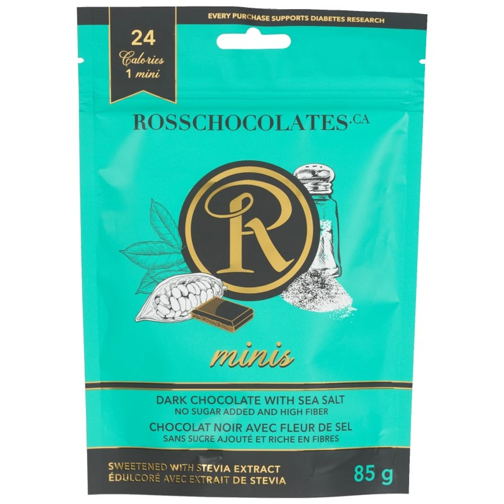 Ross Stevia Pouch Dark Chocolate Minis - Sea Salt - 85g 