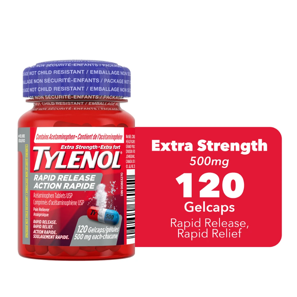 Tylenol* Rapid Release Extra-Strength Pain Reliever - Gelcaps 120sï¿½ï¿½ ï¿½