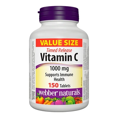 Webber Naturals Vitamin C Timed-Release Dietary Supplements - 150's