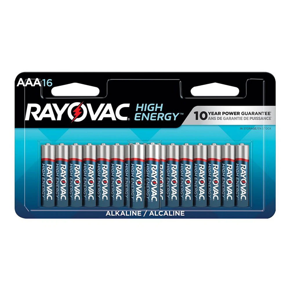 Rayovac High-Energy Alkaline Batteries - AAA - 16's