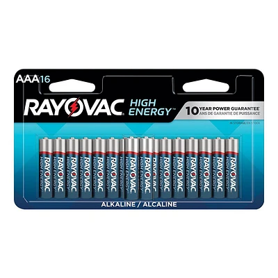 Rayovac High-Energy Alkaline Batteries - AAA - 16's