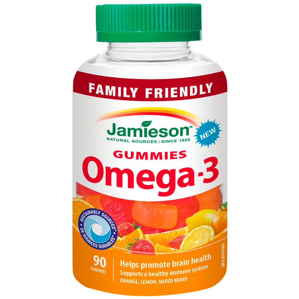 Jamieson Family-Friendly Omega-3 Gummies Dietary Supplements - 90's