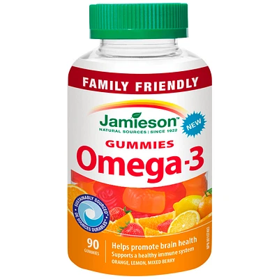 Jamieson Family-Friendly Omega-3 Gummies Dietary Supplements - 90's