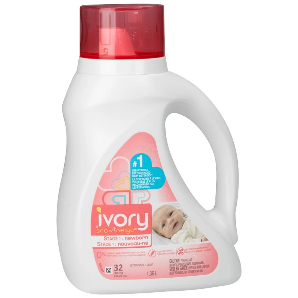 Ivory Snow Liquid Detergent - Newborn - 1.36l