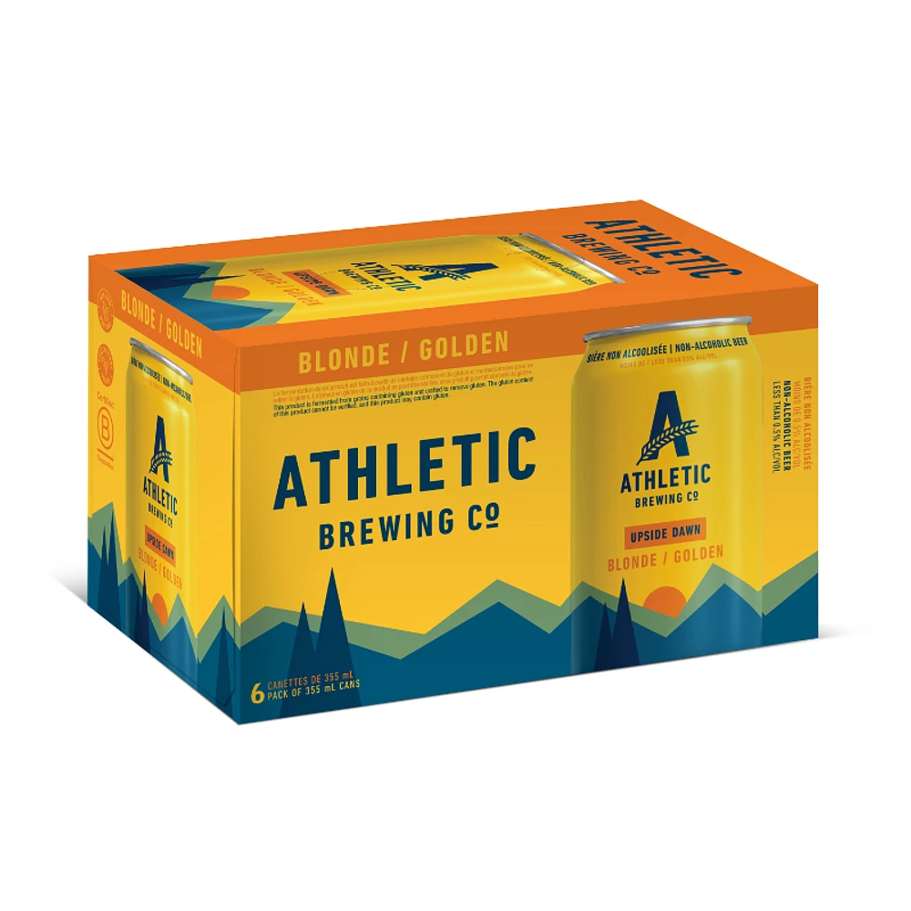 Athletic Brewing Co. Blonde/Golden Non Alcoholic Beer - Upside Dawn - 6X355ml