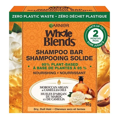 Garnier Whole Blends Nourishing Shampoo Bar - Moroccan Argan & Camellia Oils - 60g