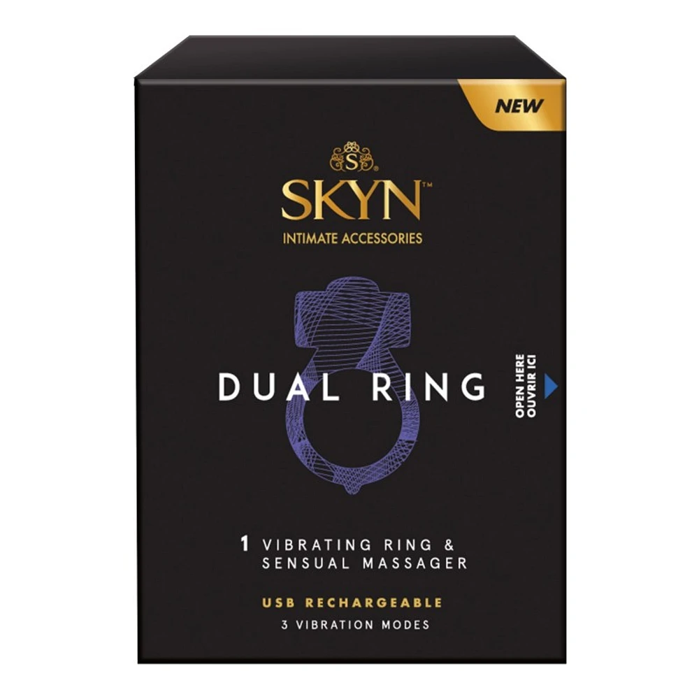 SKYN Intimate Accessories Vibrating Ring and Sensual Massager - Dual Ring - 00011