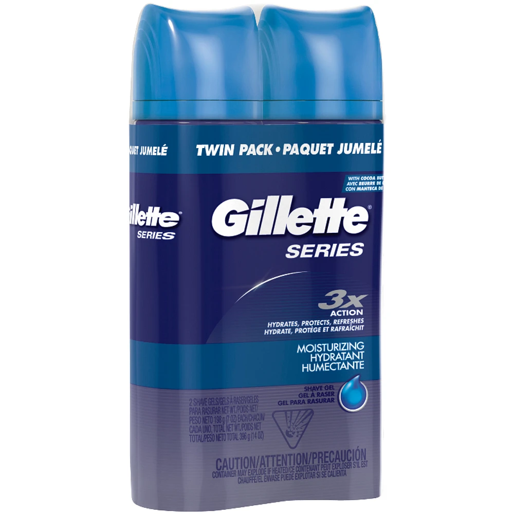 Gillette Series Shave Moisturizing Gel - Twin - 7oz / 2x198g