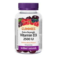 Webber Naturals Extra Strength Vitamin D3 Gummies - 2500 IU - 75's