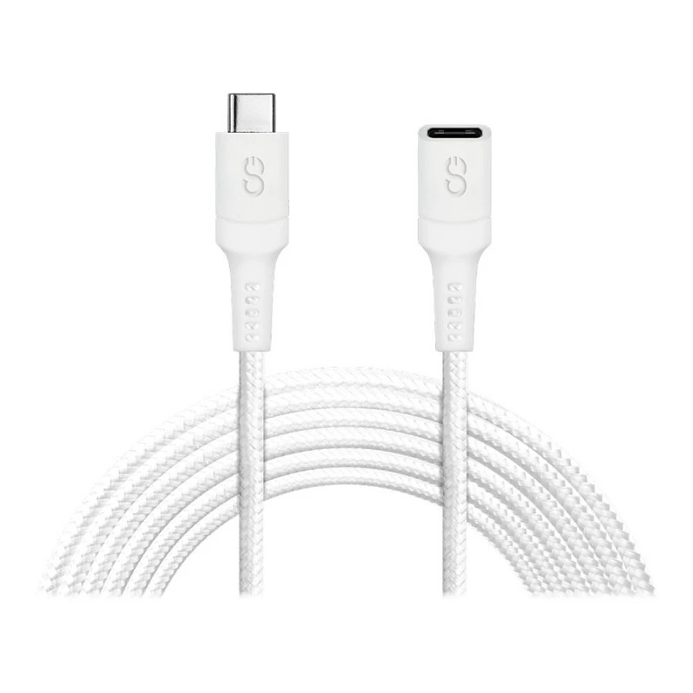 LOGiiX Piston Connect USB-C Male to Female Extension Cable - White