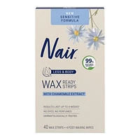 Nair Legs & Body Wax Strips - Chamomile - 40s