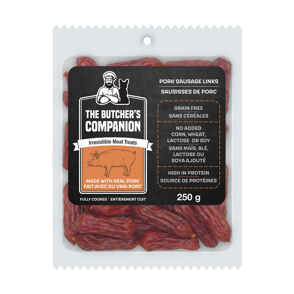 The Butcher's Companion Pork Sausage Links Dog Treats - 250g