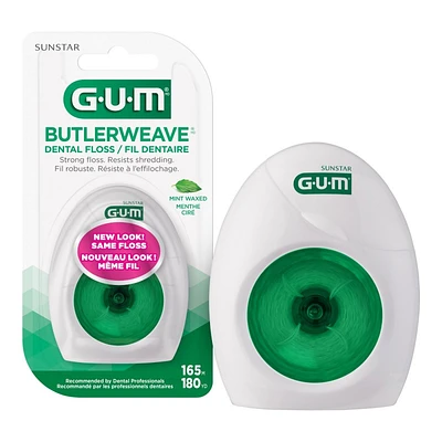 GUM ButlerWeave Dental Floss - Mint Waxed - 165m