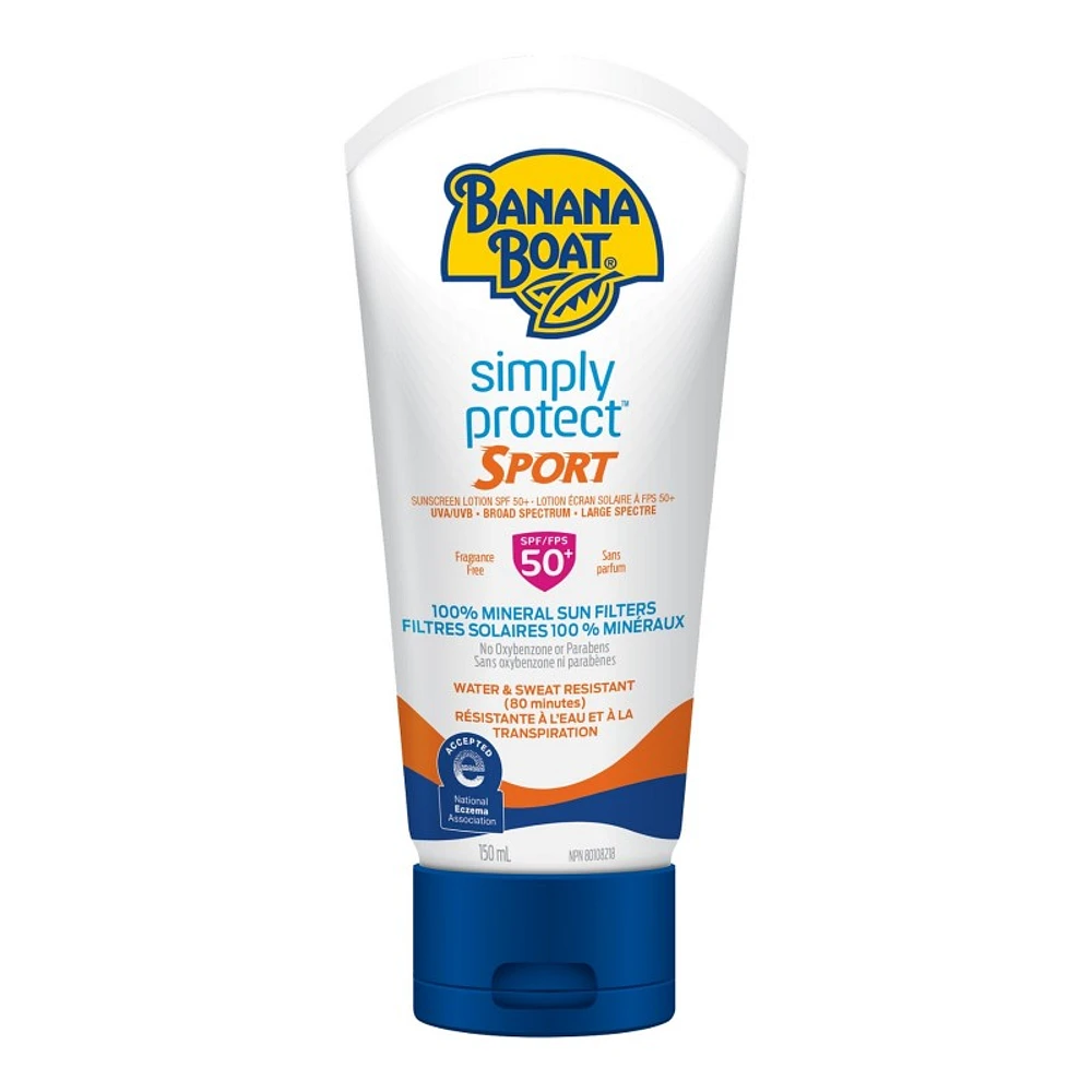 Banana Boat Simple Protect Sport SPF 50+ Mineral Sunscreen - 150ml