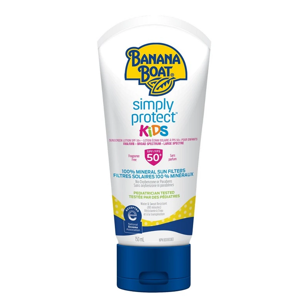 Banana Boat Simply Protect Kids Mineral Sunscreen Lotion - 150ml