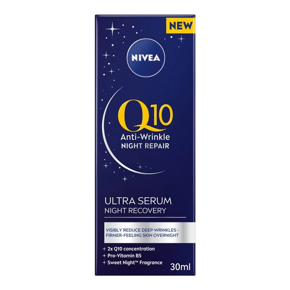 NIVEA Q10 Anti-Wrinkle Night Repair Ultra Recovery Serum - Sweet Night Fragrance - 30ml