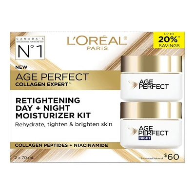 L'Oreal Paris Age Perfect Collagen Expert Retightening Day + Night Moisturizer Kit