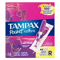 Tampax Pocket Radiant Compact Tampons - Regular - 14's