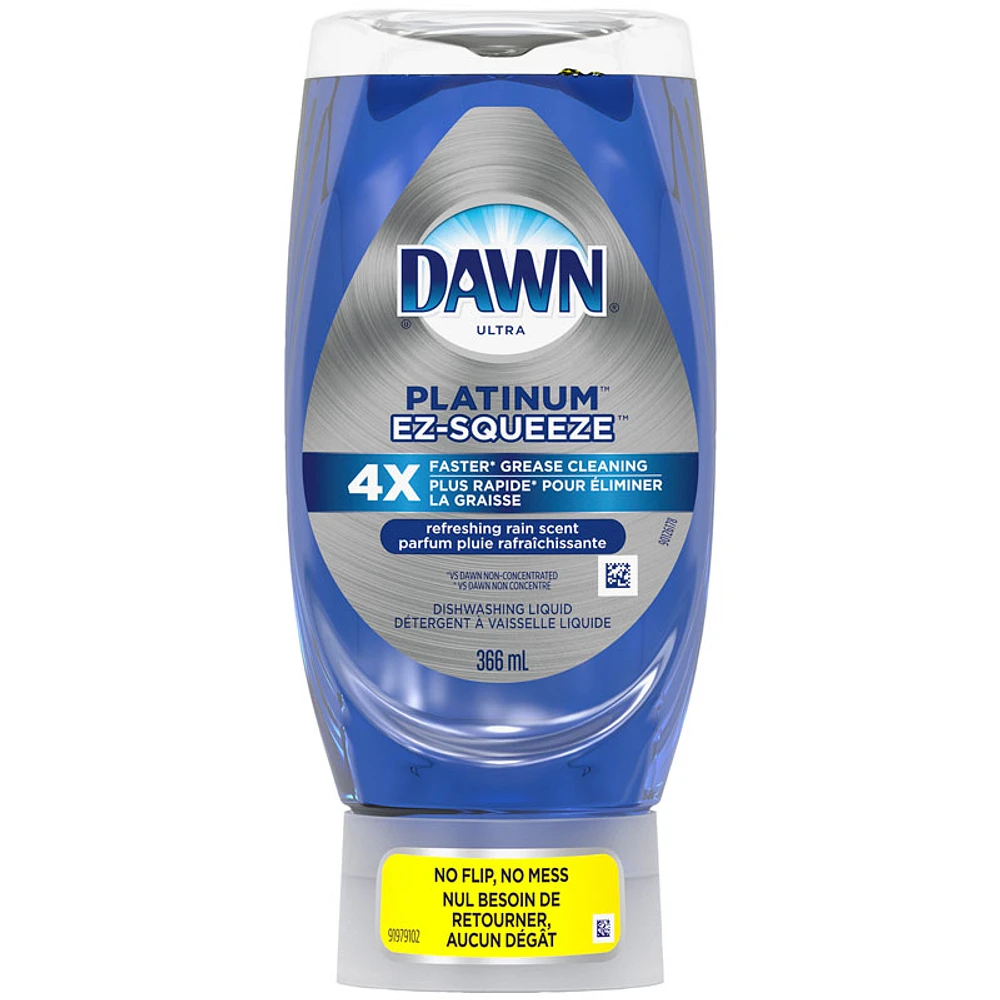 Dawn Platinum EZ-Squeeze Dishwashing Liquid - Rain Scent - 366ml