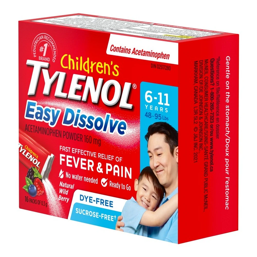 Tylenol* Easy Dissolve Pain Relief Acetaminophen Powder - Wild Berry - 16sï¿½ ï¿½